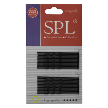 Набір фрезерних невидимок для волосся SPL 6 см, 24 шт., чорний (3020-0060) - Pampik