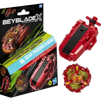 Іграшка-дзиґа Hasbro Beyblade X Soar Phoenix Deluxe String Launcher з делюкс пусковим механізмом (F9324) - Pampik