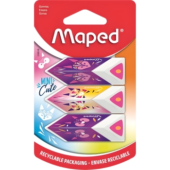 Набор ластиков Maped Mini Cute пирамида 3 шт. в ассортименте (MP.119518) - Pampik
