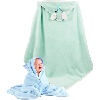 Дитячий рушник-куточок HomeBrand з вишивкою 80х80 см світло-зелений (60092) - Pampik - 3