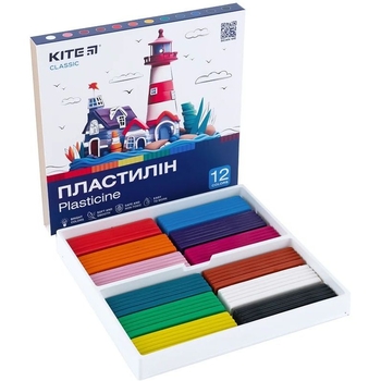 Пластилин восковой Kite Classic 12 цветов 240 г (K-1086) - Pampik - 4