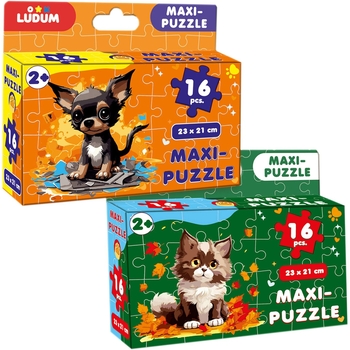 Набор настольных игр Ludum 2 в 1 Котик 3+ Собачка макси-пазлы (ME5032-08) - Pampik
