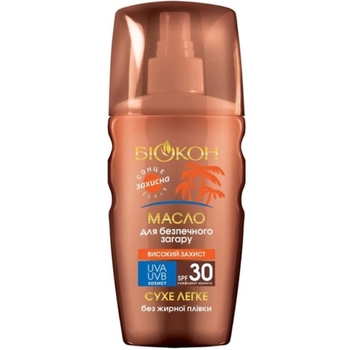Масло для безопасного загара Біокон SPF 30 Высокая защита 160 мл - Pampik