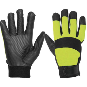 Перчатки Truper комбинированные, повышенной заметности зеленые (GU-645) - Pampik
