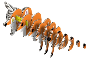 Збірна 3Д модель Eugy Зоопарк Червона лисиця (XEG-072) - Pampik - 2