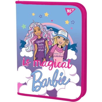 Папка для тетрадей YES Barbie пластиковая, на молнии, В5 (491550) - Pampik