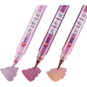 Набор акварельных маркеров Santi Glitter Brush Оттенки розового 3 шт. (390773) - Pampik - 2