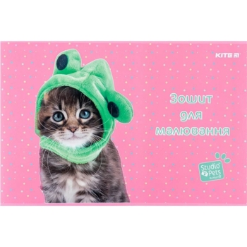 Зошит для малювання Kite Studio Pets А4, 24 аркуші, рожевий (SP24-242) - Pampik