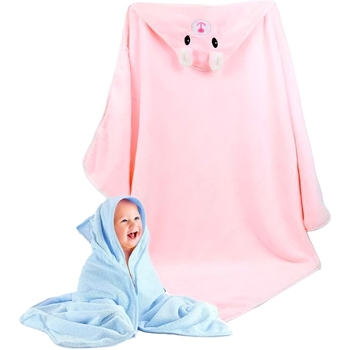 Детское полотенце-уголок HomeBrand с вышивкой 80х80 см светло-розовое (60093) - Pampik - 3