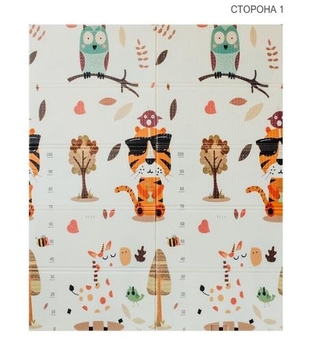 Уцінка. Дитячий двосторонній складаний килимок Poppet Тигреня в лісі та Молочна ферма 150х180 см (PP001-150) - Pampik - 3