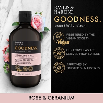 Пена для ванной Baylis & Harding Goodness Rose & Geranium 500 мл - Pampik - 2