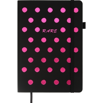 Блокнот деловой Buromax Rare А5 96 л. без линирования (черный бумага) обложка искусственная кожа розовый (BM.295422-10) - Pampik