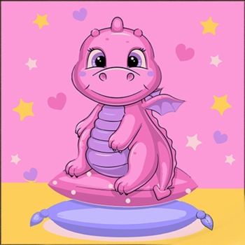 Набір для розпису по номерах Strateg Милий дракончик 30х30 см (ES-0853) - Pampik