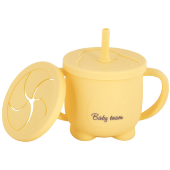 Силіконовий поїльник з трубочкою Baby Team 3в1, 150 мл (5100) - Pampik