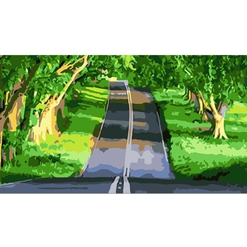 Набір для розпису по номерах Strateg Дорога в тіні дерев 50х25 см (WW196) - Pampik