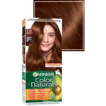 Стійка фарба Garnier Color Naturals Інтенсивне живлення для волосся №5.34 Карамельний шоколад - Pampik - 2