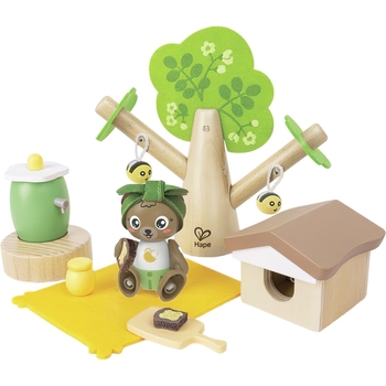 Дерев'яний набір Hape Ведмедик і бджоли (E3415) - Pampik