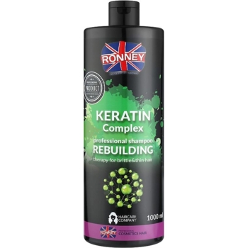 Шампунь для восстановления тонких и ломких волос Ronney Professional Keratin Complex Rebuilding 1 л - Pampik