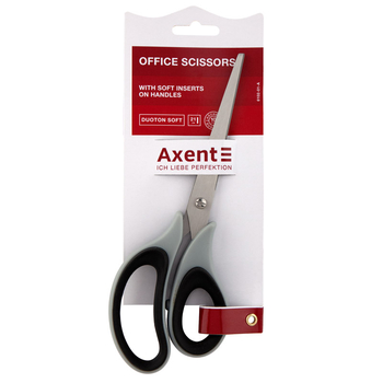 Ножницы Axent Duoton Soft 21 см серо-черные (6102-01-A) - Pampik - 3