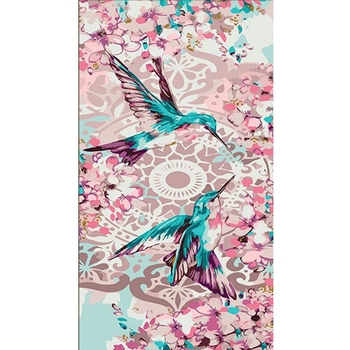 Набір для розпису по номерах Strateg Пара колібрі 50х25 см (WW236) - Pampik