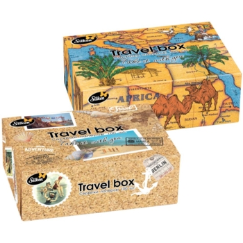 Серветки паперові Silken Travel Box 2 шари, 100 шт., 1 коробка - Pampik