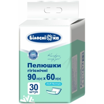 Пелюшки гігієнічні Білосніжка Soft Normal, 90 х 60 см, 30 шт. - Pampik