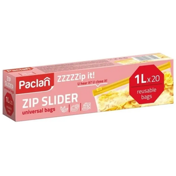 Пакети iз замком-застібкою Paclan 1 л, 20 шт. - Pampik