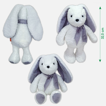 Іграшка м'яка Масік Зайченя, 32 см, білий (МС 080501-18) - Pampik - 2