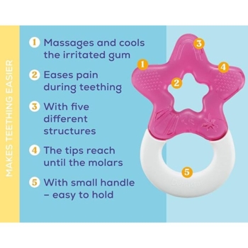 Зубное кольцо Dentistar силиконовое, охлаждающее, розовое (3960014) - Pampik - 2