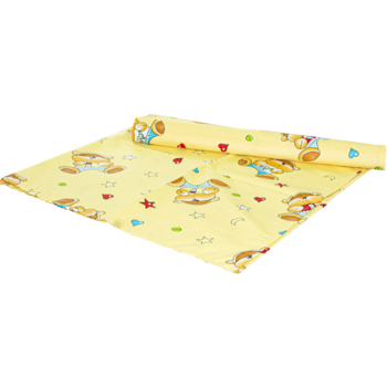 Багаторазова класична пелюшка Еко Пупс Ведмежа з місяцем 105х90 см жовта - Pampik