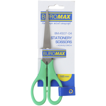 Ножницы офисные Buromax 165 мм зеленые (BM.4507-04) - Pampik