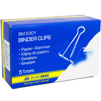 Біндер Buromax 51 мм 12 шт. чорний (BM.5301) - Pampik