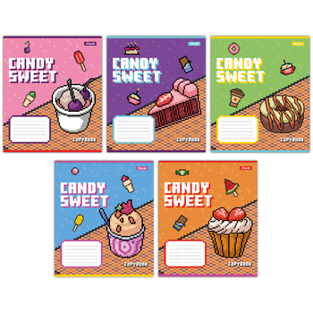 Набор тетрадей 1 Вересня Candy sweet А5, в линию, 12 листов, 25 шт. (767217) - Pampik