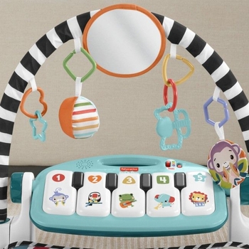 Килимок-ігровий центр Fisher-Price Натискай та грай з технологією Smart Stages блакитний (HRB13) - Pampik - 5