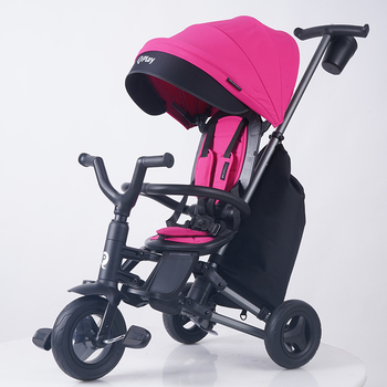 Велосипед складаний триколісний дитячий Qplay Nova+ Rubber Floral Pink (S700-13Nova+FloralPink) - Pampik - 9