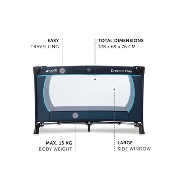 Детский манеж Hauck Dream N Play Plus Navy/Aqua - Pampik - 2