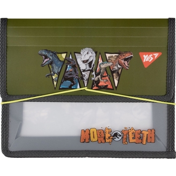 Папка для тетрадей Yes Jurassic World пластиковая, на резинке, В5, хаки (492213) - Pampik