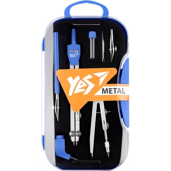 Готовальня Yes 7 предметів синя (220089) - Pampik