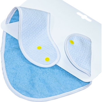 Непромокаемый слюнявчик-бандана Еко Пупс Jersey Abso, голубой, 25x20 см (WBBJA016) - Pampik - 2