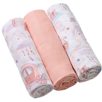 Пелюшки муслінові бавовняні BabyOno, рожевий, 70х70 см, 3 шт. (348/11) - Pampik
