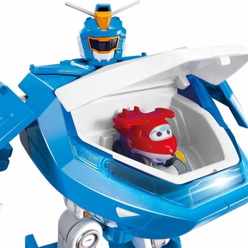 Игровой набор Super Wings Transforming Aircraft Воздушная База Робот со световыми и звуковыми эффектами EU760888) - Pampik - 4