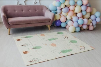 Уцінка. Дитячий двосторонній складаний килимок Poppet Тигреня в лісі та Молочна ферма 150х180 см (PP001-150) - Pampik - 6