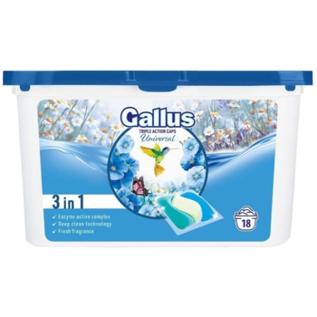 Капсула для прання Gallus Universal 3в1, 18 прань, 18 шт - Pampik