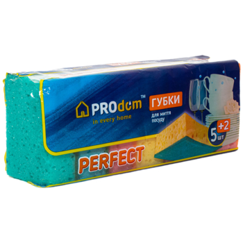 Губки для мытья посуды Prodom Perfect, 95х65х35 мм, 5+2 шт. - Pampik
