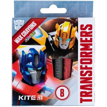 Мел восковой Kite Jumbo Transformers 8 шт. (TF24-076) - Pampik