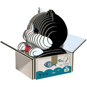 Збірна 3Д модель Eugy Зоопарк Кошеня чорно-біле (XEG-089) - Pampik