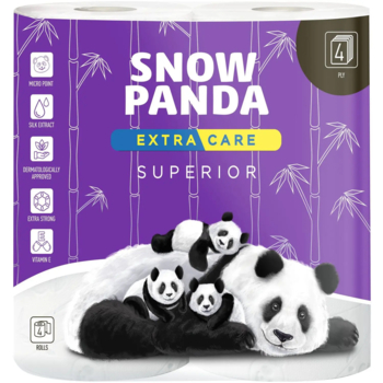 Чотиришаровий туалетний папір Сніжна панда Extra Care Superior, 4 рулони - Pampik