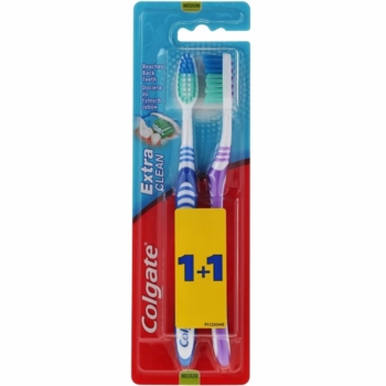 Зубная щетка Colgate Extra Clean Эксперт чистоты 2 шт. фиолетово-синий - Pampik