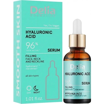 Увлажняющая сыворотка для лица, шеи и зоны декольте Delia Cosmetics Serum с гиалуроновой кислотой 30 мл - Pampik
