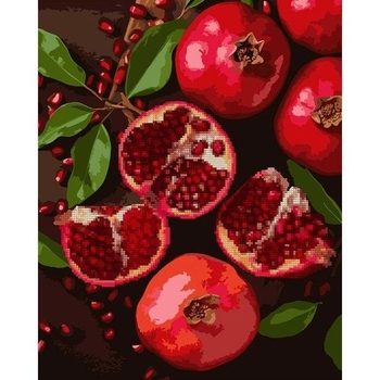Картина за номерами Santi з алмазною мозаїкою Соковиті гранати 40х50 см - Pampik